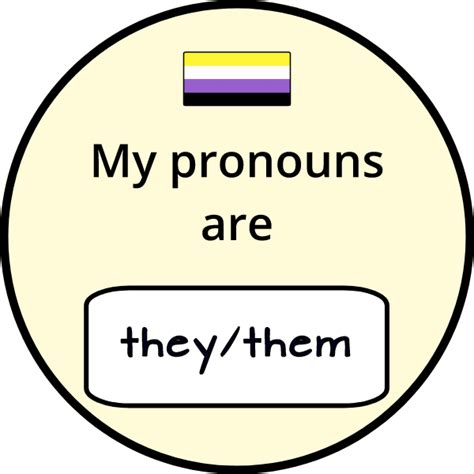 Non Binary Gender Pronouns Badge With Pride Flag Free Svg