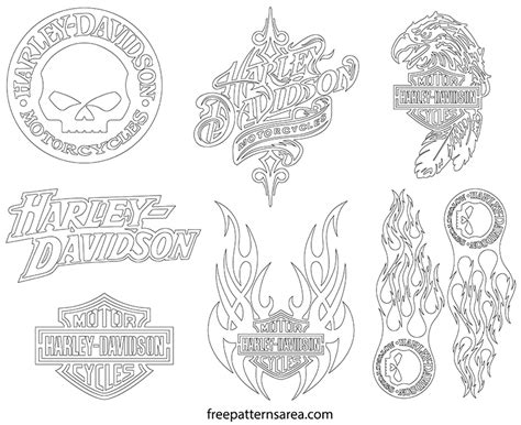 Template Harley Davidson Logo Outline Printable Word Searches