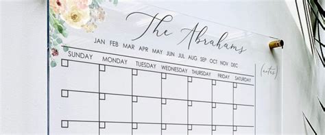 Personalized Acrylic Calendar For Wall | 1801 & Co.