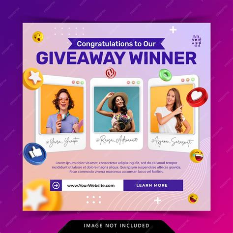 Premium Psd Creative Concept Giveaway Social Media Instagram Post Psd