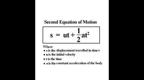 Second Equation Of Motion Youtube