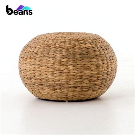 Promo Beans Bantal Bulat Anyaman Eceng Gondok Round Pouffe Water