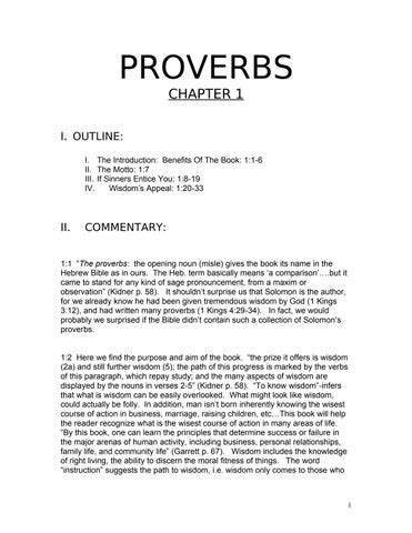 Proverbs Chapter 1 by Mark Dunagan - Issuu