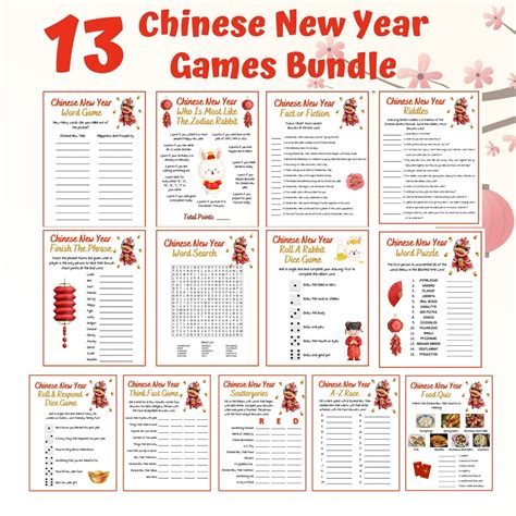 13 Chinese New Year Games Bundle New Year Printable Games - Etsy