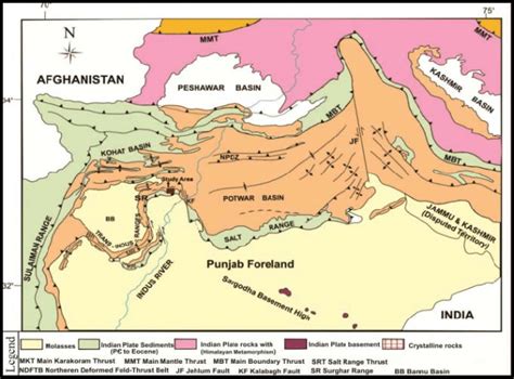 Generalized Geological Map Of The Nw Himalayan Foreland Fold And Thrust