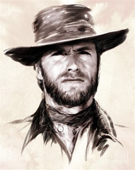 Clint Eastwood Portrait Painting By Wu Wei Pixels