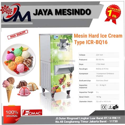 Jual Mesin Pengolah Es Krim Hard Ice Cream Machine ICR BQ16 FOMAC