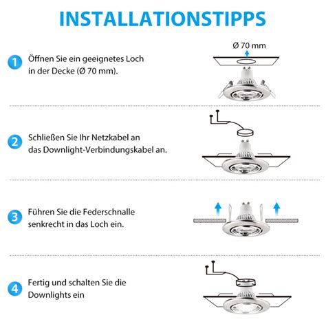 Yunlights Teiliges Led Einbaudownlight Dimmbares W Deckenlicht Ebay