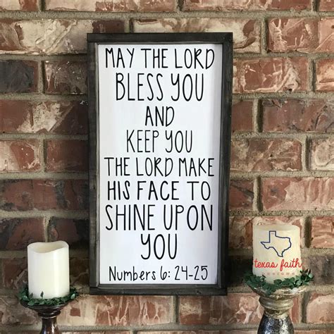 Wood Sign May The Lord Bless You And Keep You Benediction Etsy