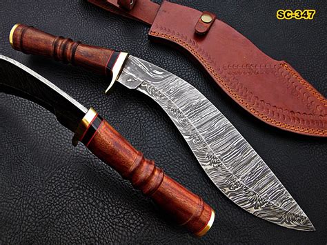 Custom Handmade Damascus Machete Rosewood