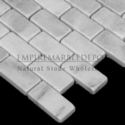 Carrara Marble Italian White Bianco Carrera X Mosaic Tile Tumbled