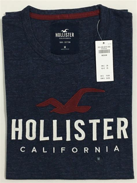 Hollister Men S Applique Graphic T Shirt Crew Neck Logo Tee Size XS S M