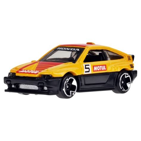 Miniatura Carro Honda CR X 1985 J Imports Amarelo 6 5 Cm 1 64 Hot Wheels