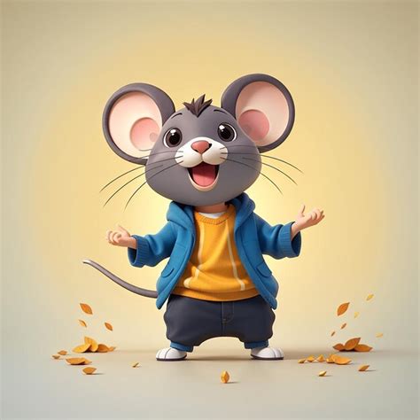 Premium Photo | Cheerful Mouse Cartoon Adorable Dancing Vector Illustration