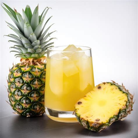 Premium Ai Image A Glass Of Pineapple Juice Next To A Pineapple