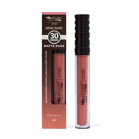 Batom Líquido Matte Nude 30 Horas Cor 668 a 673 Max Love 4ml 48un Celia Junior