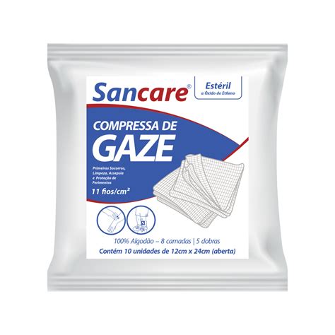 Compressa de Gaze Estéril 11 Fios Sancare Sanfarma