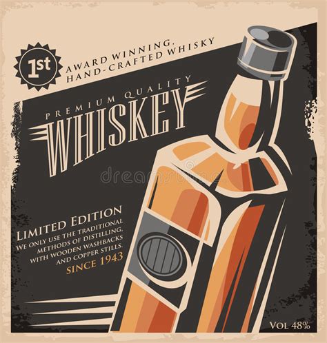 Progettazione D Annata Del Manifesto Del Whiskey Illustrazione