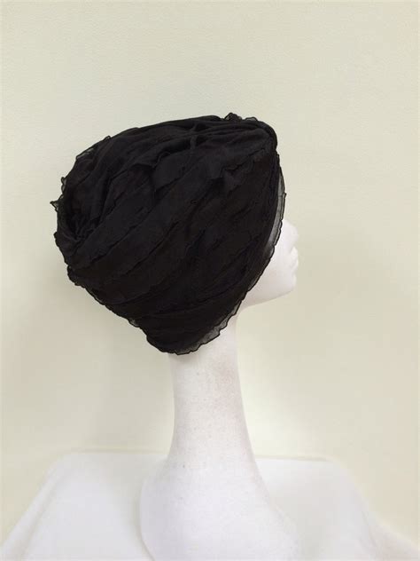 Turban Noir Couvre Chef Pour Femmes Bonnet Cancer Chapeau Etsy France