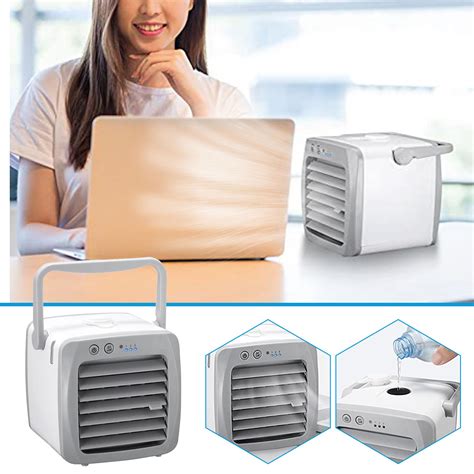 Klfgj Air Coolerportable Air Cooler Desktop Super Quiet Mini Air Conditioner Ice Air Cooler Fan