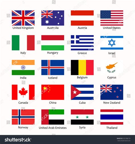 Simple Vector Flags Different Countries Flag Stock Vector 325188110 ... 