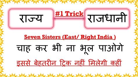 Easy Way To Learn East Indian States And Capitals Seven Sisters