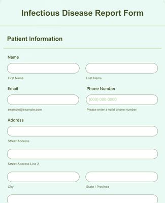 Infectious Disease Report Form Template Jotform