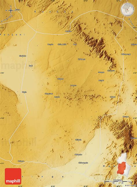 Physical Map of Dodoma