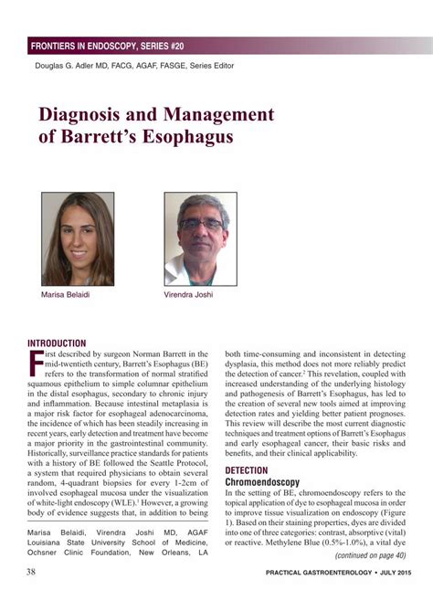 Pdf Diagnosis And Management Of Barretts Esophagus Practical