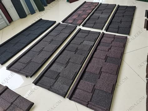 Al Zinc Metal Roof Tile Colored Shingle Stone Coated Metal Roof Tile China Roofing Sheet And