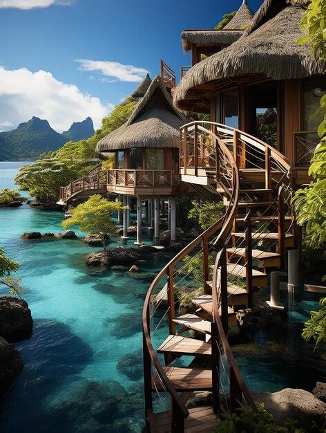 Premium Photo | Bora_Bora_Island_over_water_villas