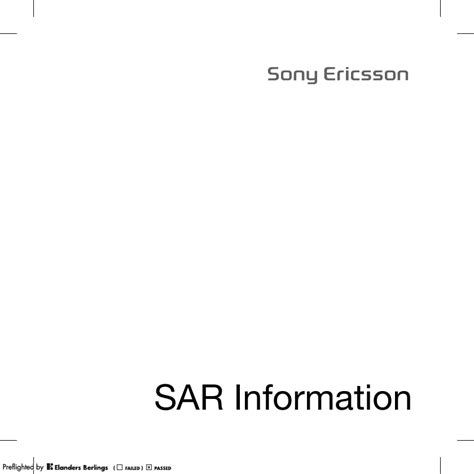 Sony FD022015 Licensed Transmitter User Manual SAR Information