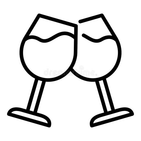 Cheers Wine Glasses Icon Outline Style Stock Vector Illustration Of