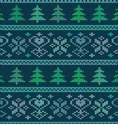 Seamless Knitted Pattern With Trees Royalty Free Vector