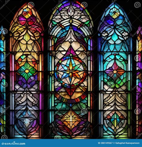 Stained Glass Window in the Basilica of Notre Dame De Paris, France ...