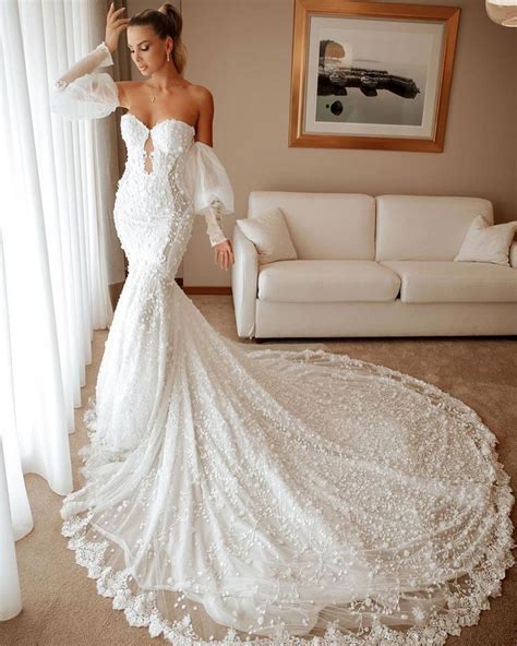 Camilla Mermaid Wedding Dress With Sleeves Wedding Dresses Mermaid