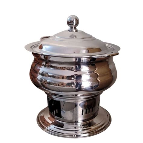 Round Stainless Steel Chafing Dish Dimension 80 Cm Dia Capacity 5