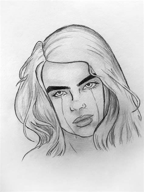 How To Draw Billie Eilish Easy Step By Step Tutorial For Beginners