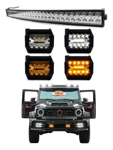 1 Barra 60 Led Curva 4x4 Y Par Faro 20 Led Auxiliar Dually