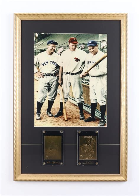 Babe Ruth And Lou Gehrig The Murderer S Row Yankees Custom Framed Colorized Art Photo Display