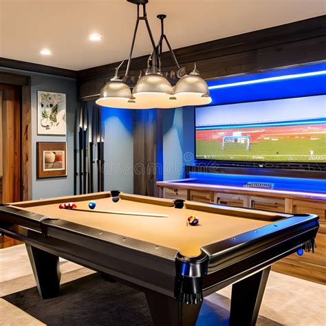 11 A Cozy Basement Game Room With A Pool Table Dartboard And Vintage