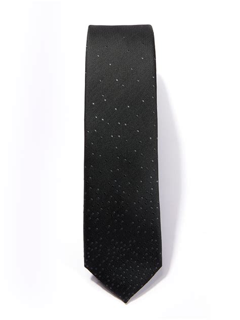 Buy Zt 257 Structure Solid Black Polyester Tie Zodiac