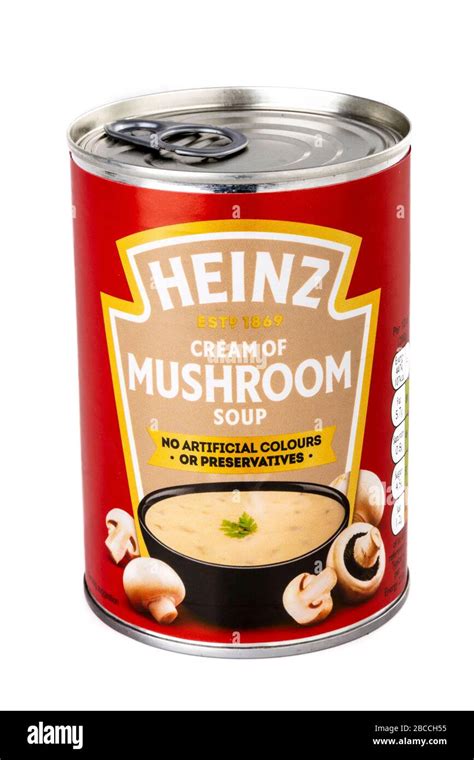 Heinz cream of mushroom soup, tin of soup, tinned soup, can of soup ...