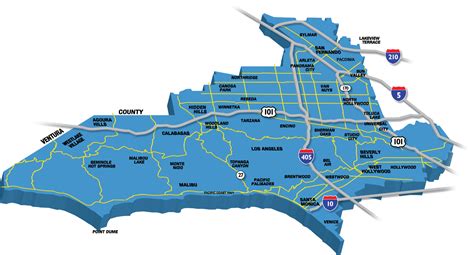 Map Of La County Cities - CountyGISMap.com