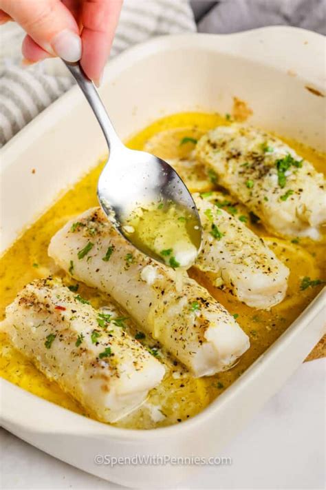 Lemon Garlic Butter Baked Cod Spend With Pennies