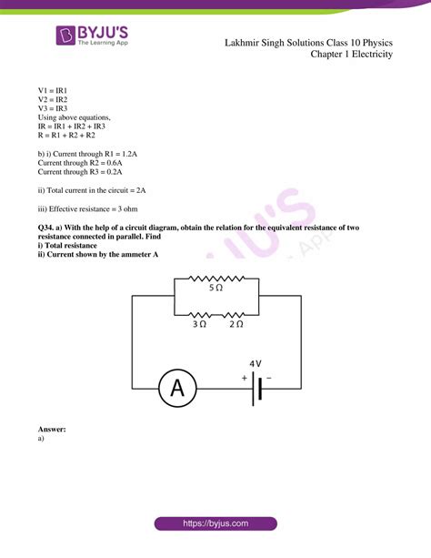 Lakhmir Singh Physics Class Solutions For Chapter Electricity