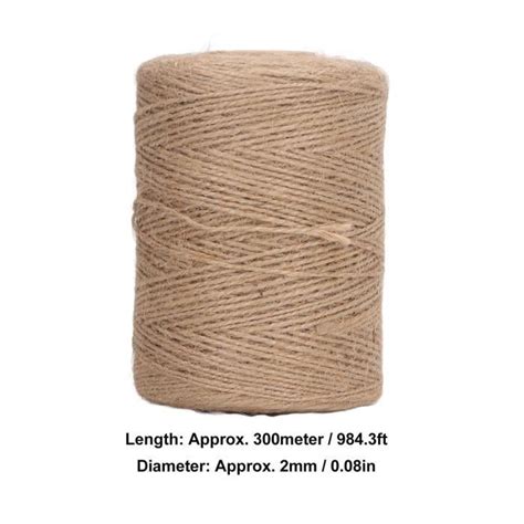 Corde De Jute Ficelle De Jute Marron Fine De Pieds De Mm Pour Le