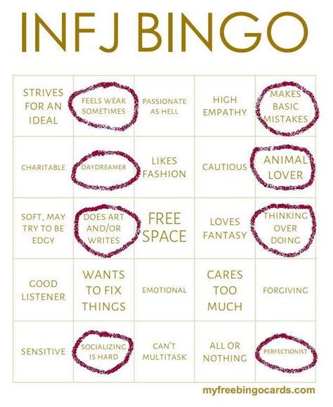 Infj Bingo Myers Briggs [mbti] Amino😵 Descubra O Mundo Das Apostas Com A Liga Nacional 2 Da