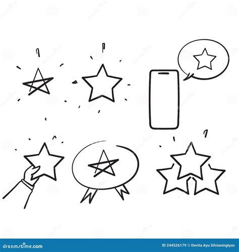 Hand Drawn Doodle Simple Set Of Star Related Icon Illustration Stock