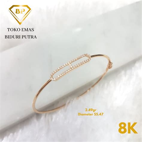 Jual Gelang Oval Elegant Christian Di R Perhiasan Emas Asli Kadar 8k